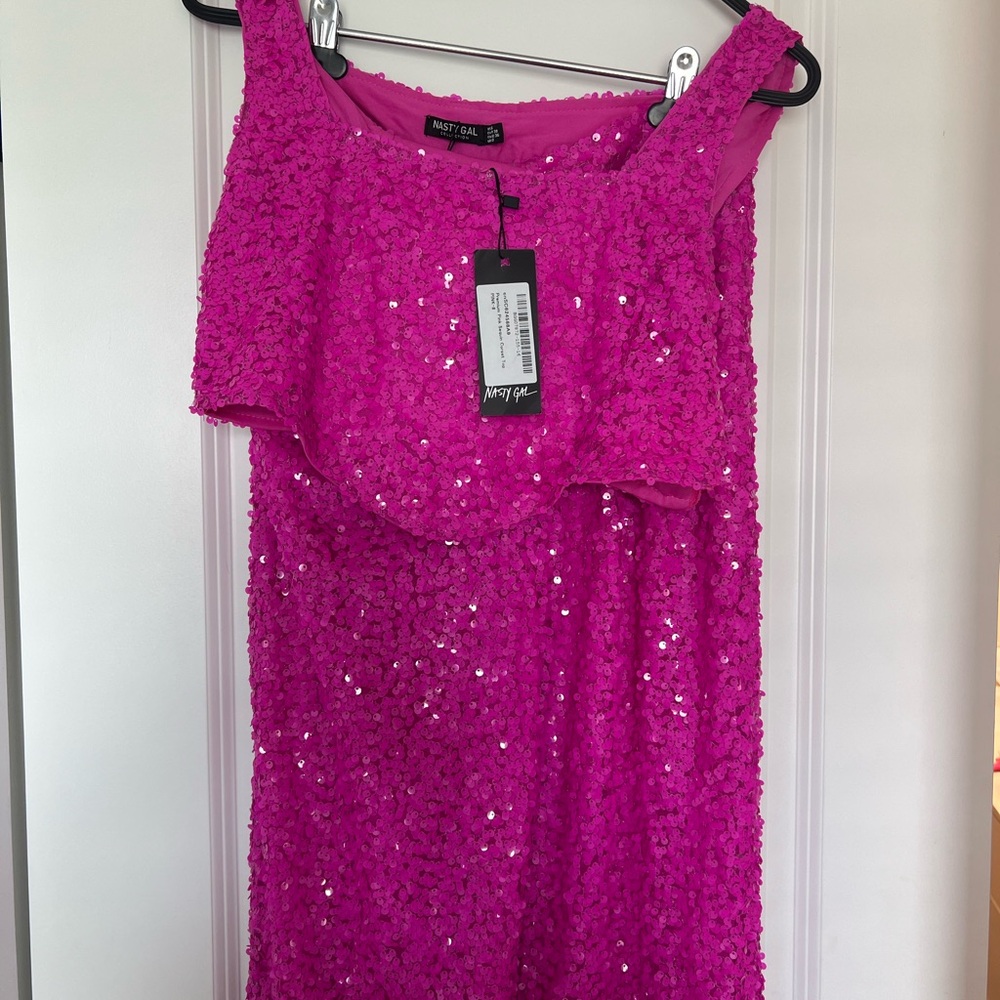 Nasty Gal Pink Sequin two piece